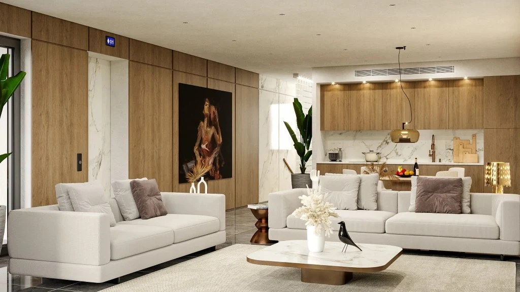 Light Luxury Courtyard living-room