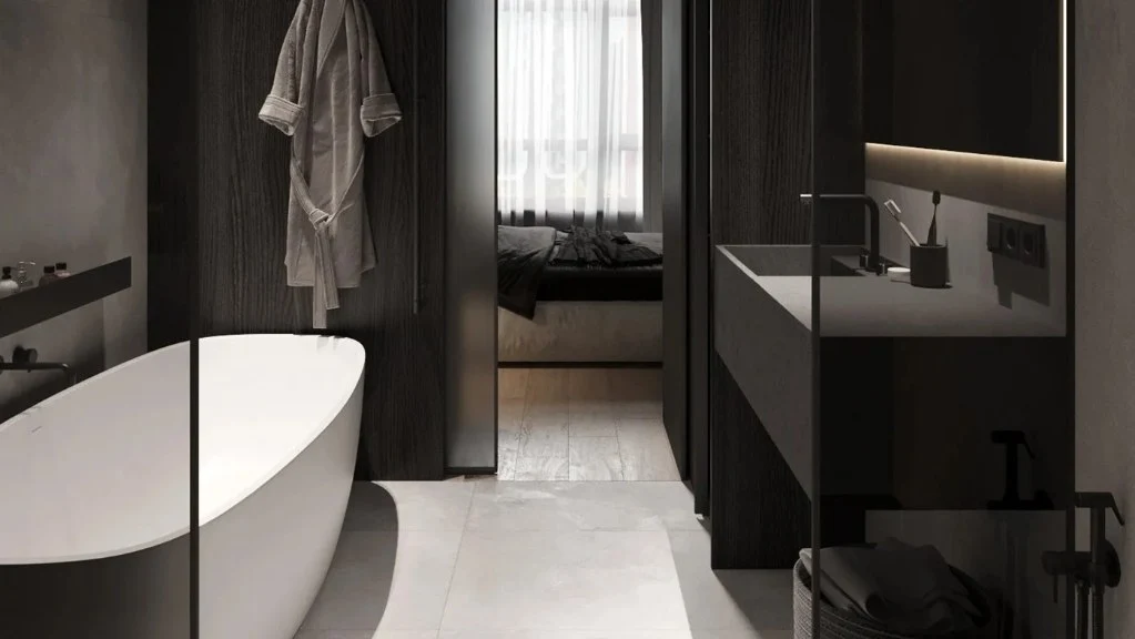 Modern Dark-Toned Home bathroom