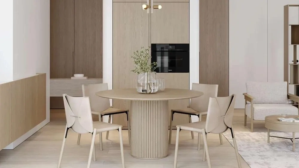 Log-Simple Spaces: Blending Healing Living dining-room