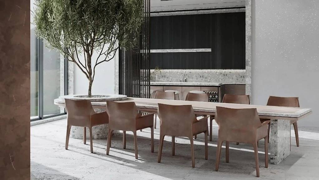 Neutral - Toned Simple Luxury dining-room