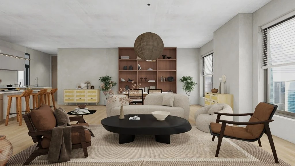 A Natural & Relaxed Sanctuary-Wabi-Sabi(LRWSCZ0001)-Living room