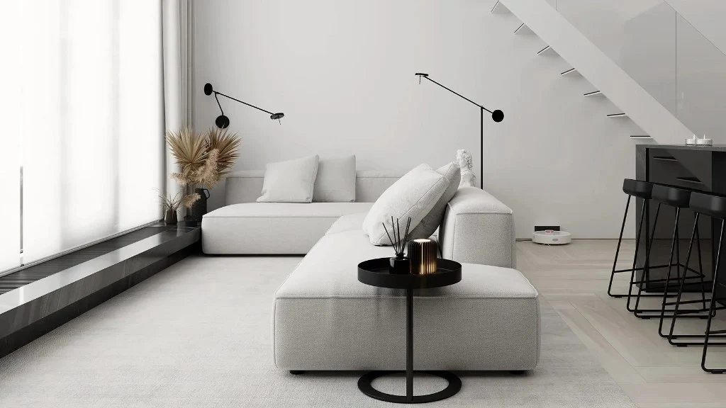 Layered Open-Plan Living in Light Tones(LRSSJY0053RT)-Living room