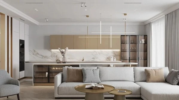 Neutral Color Minimalist(LRSSJY0054RT)-Living room