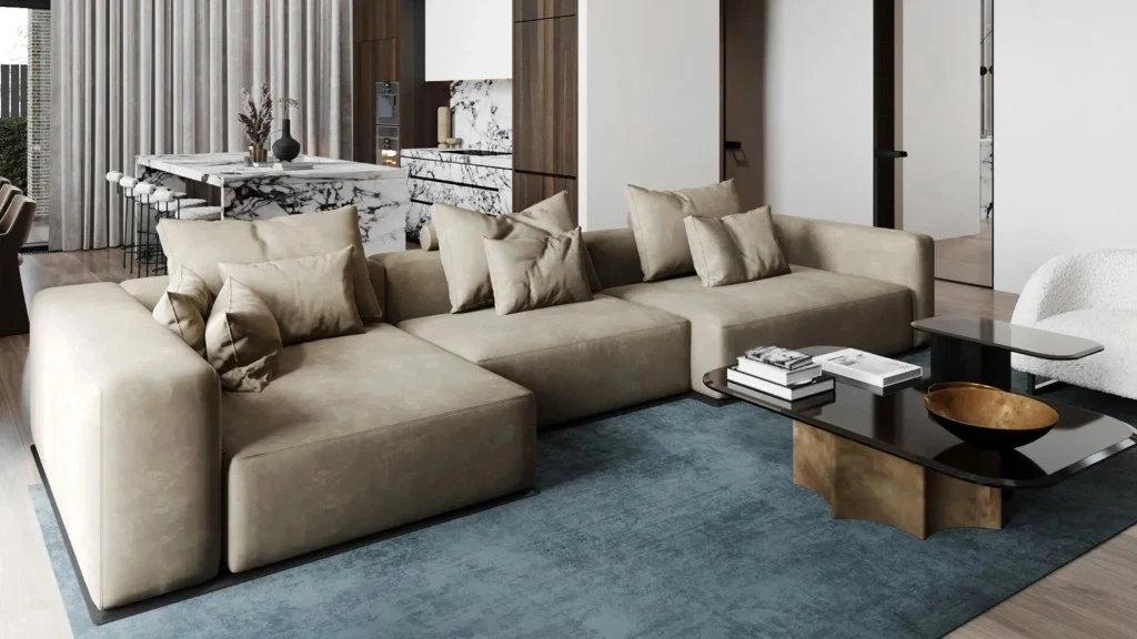 Home Space with Both Texture and Comfort living-room