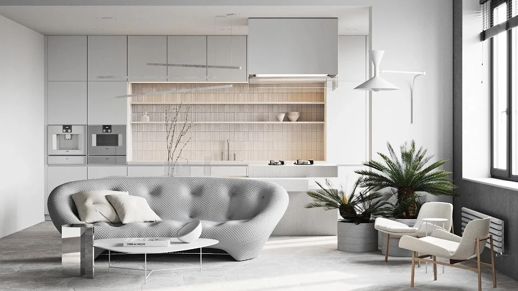 Outlining Minimalist Living Artistic Conception living-room