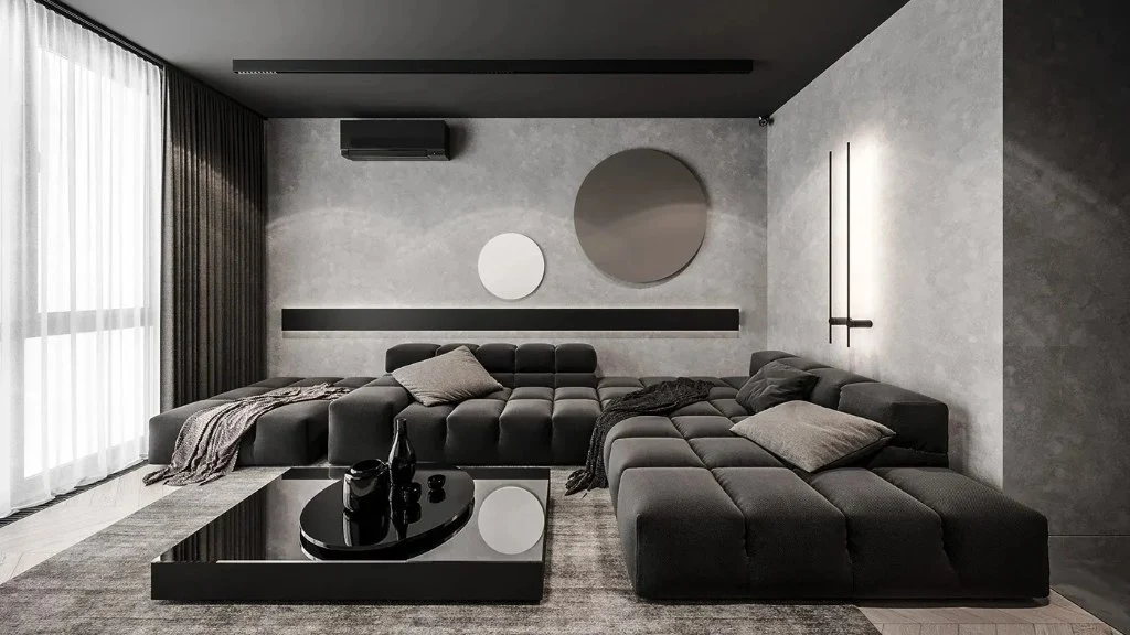 Dark Gray Industrial Style living-room