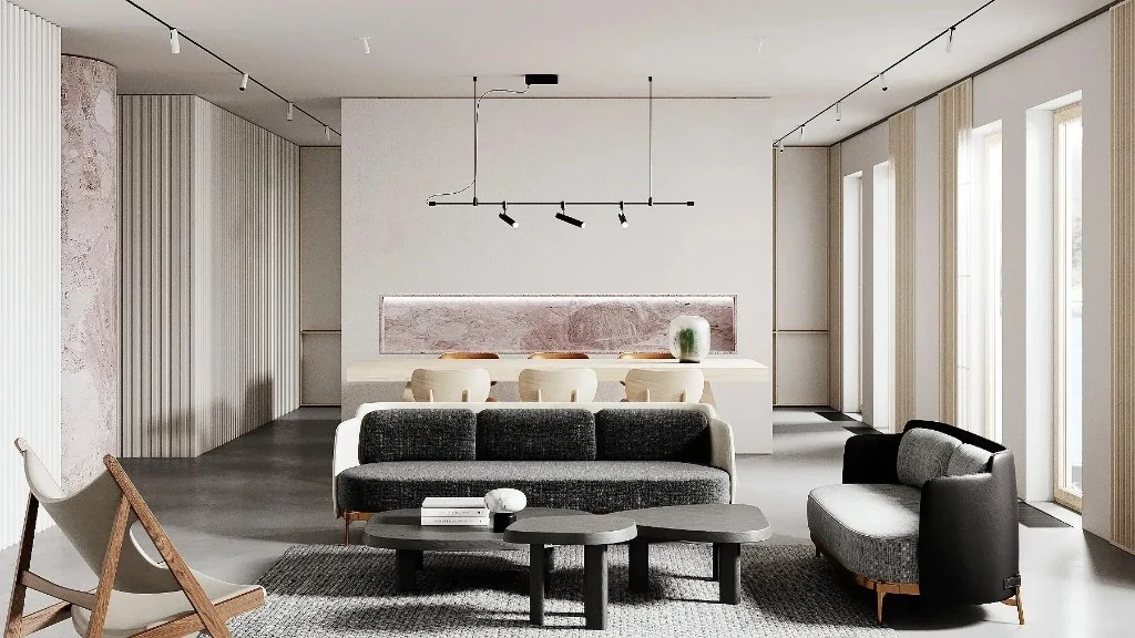 Weaving Luxury Order Between Light and Materials living-room