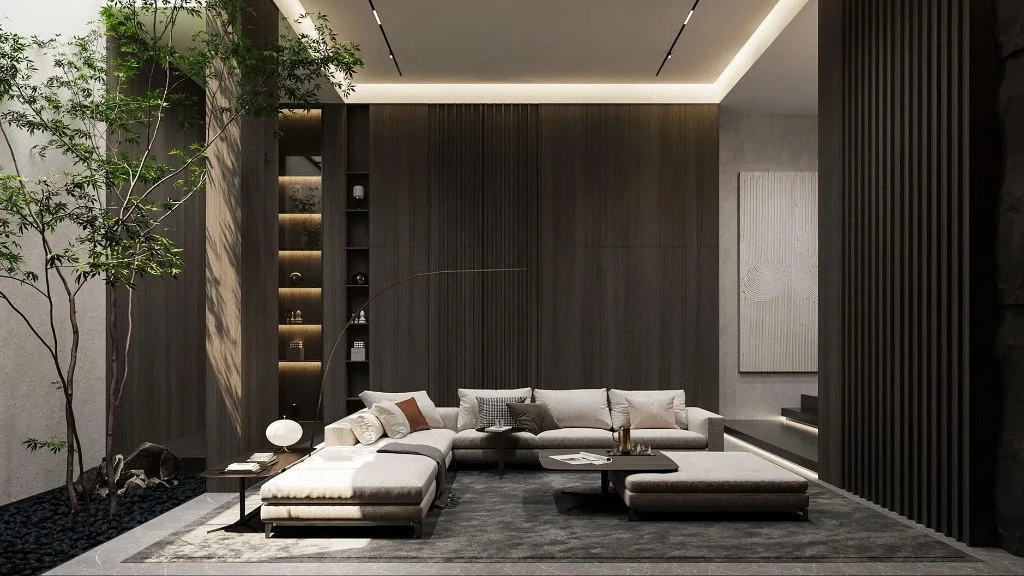 Dark - Toned Wabi - Sab Style living-room