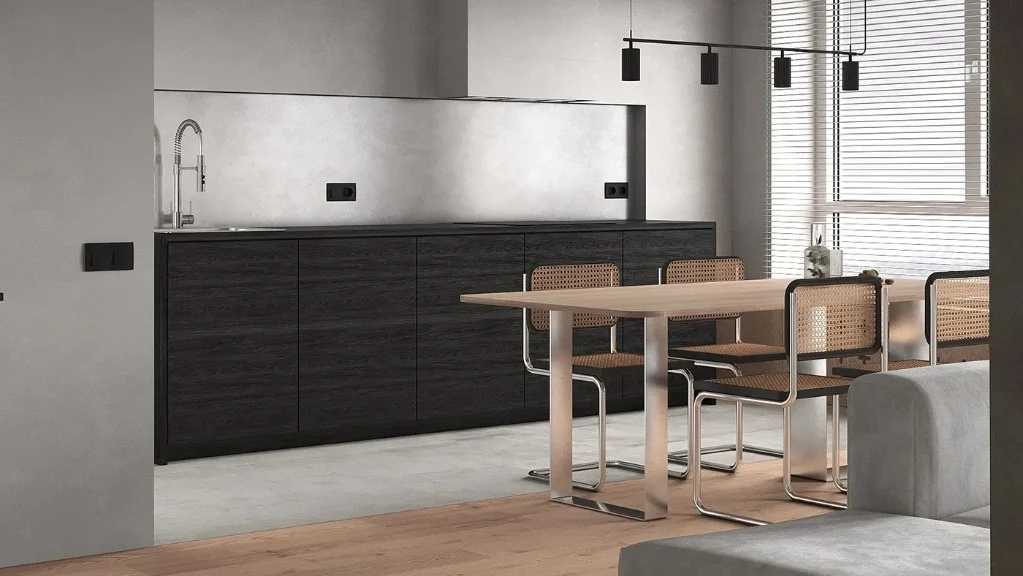 Dark Brown Wabi-Sab Quiet Residence living-room