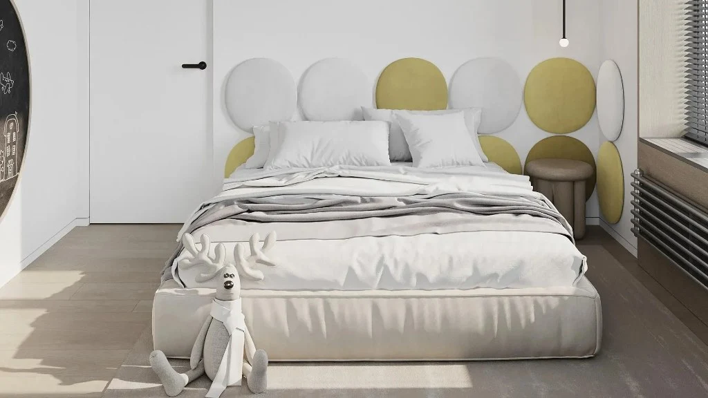 Weaving Life Between Elegance and Childlike Fun bedroom