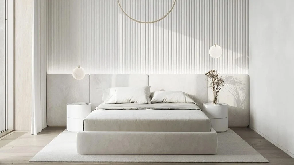Plain White Simple Luxury bedroom