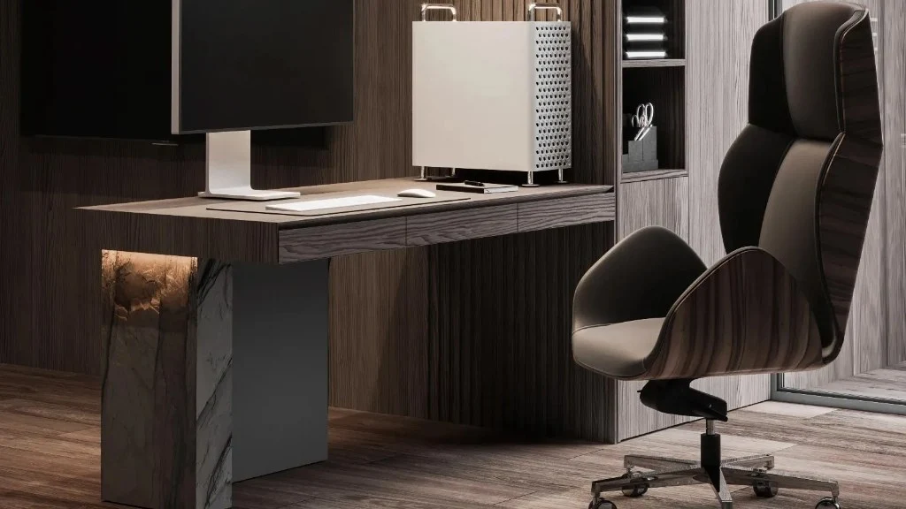 A Sophisticated and Practical Living Space study-room