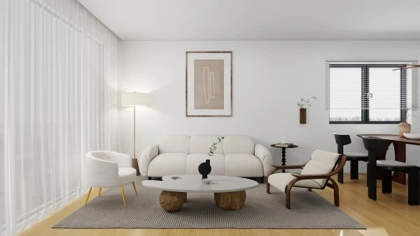 A Quiet and Healing Cottage-Simple Log Style(LRSSJY0164)-Living room