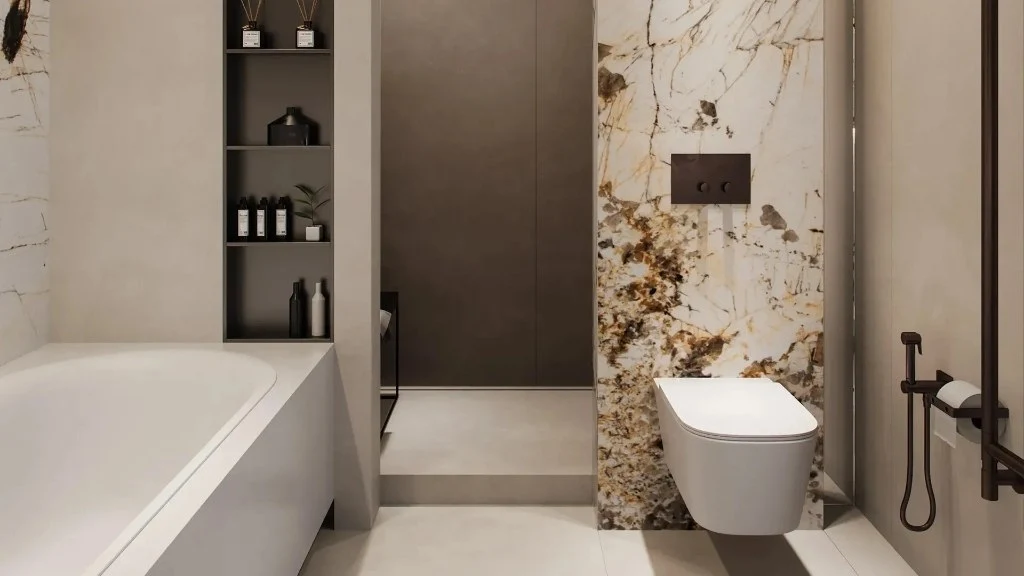 Brown-Toned Elegant Luxury Spaces bathroom