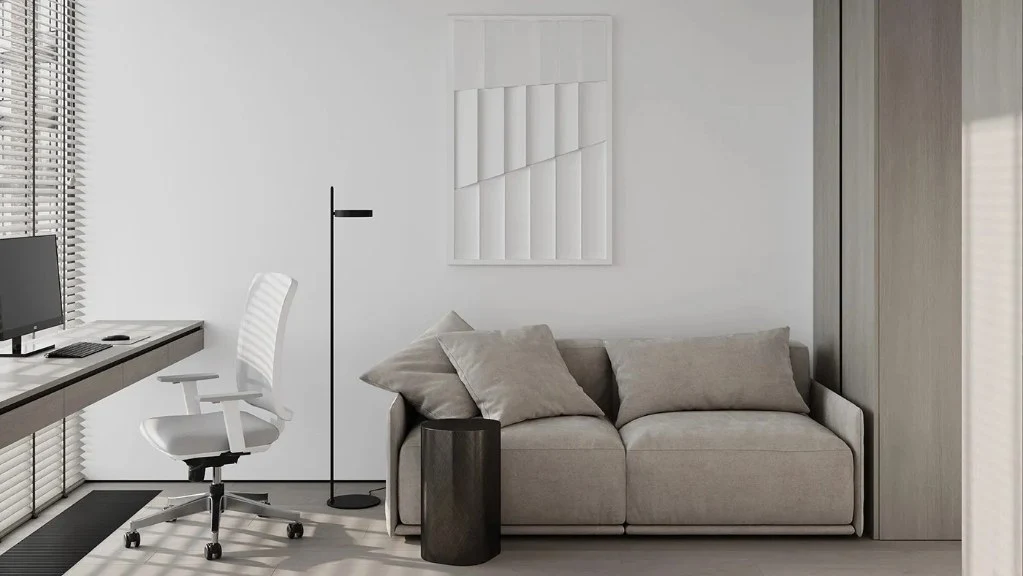 Textured Elegant Residence study-room