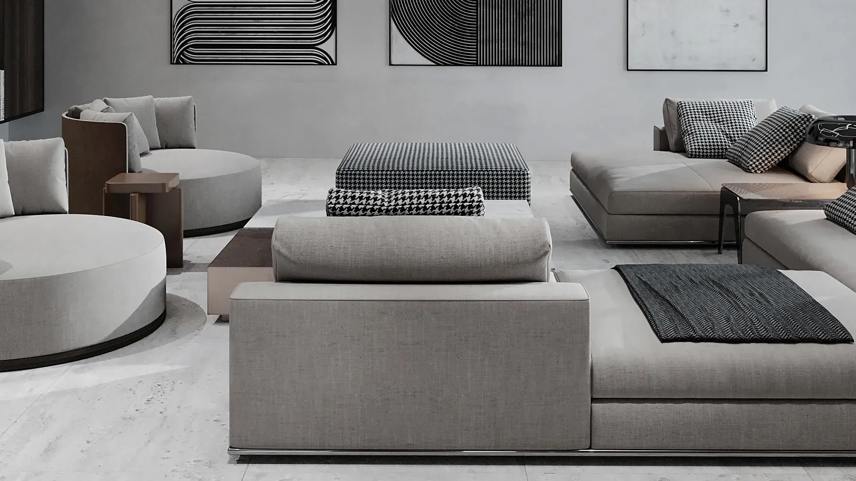 Neutral - Toned Simple Luxury Living room 1