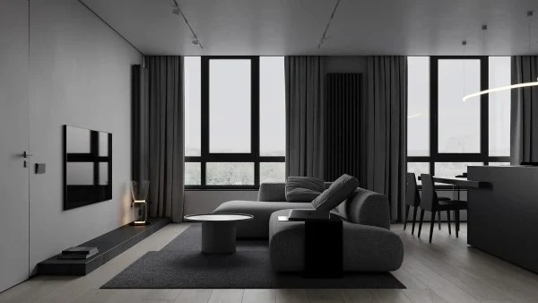Minimalist Black: A Quiet and High-end Residence