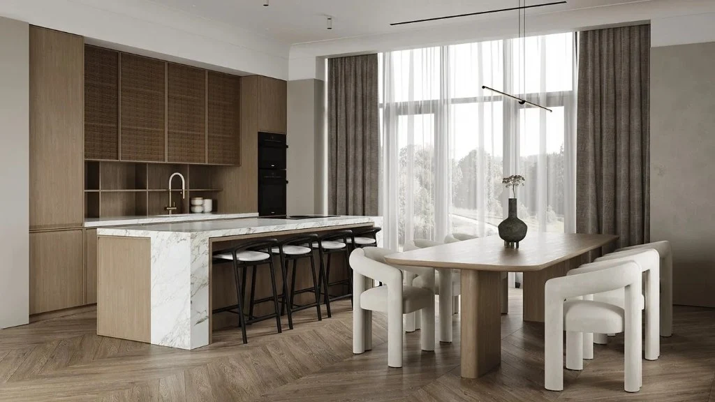 Elegant Home: Wabi-Sabi and Modern Style dining-room