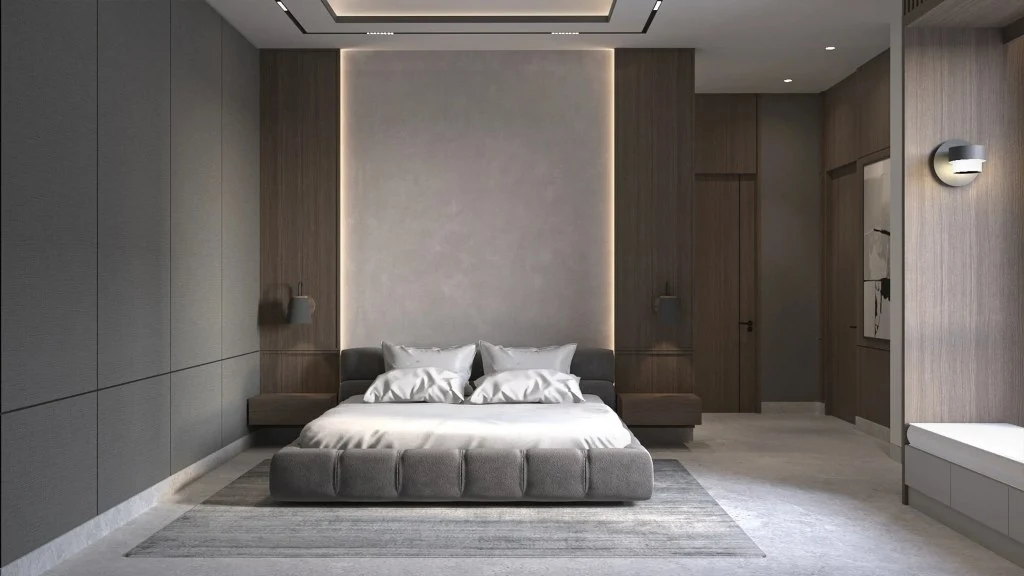 Modern Design in Dark Grey Palette bedroom