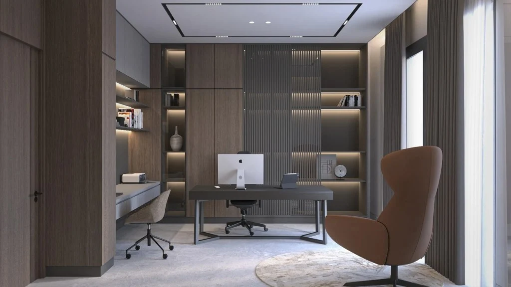 Modern Design in Dark Grey Palette study-room