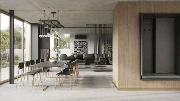 Diverse Living Space with Warm Texture