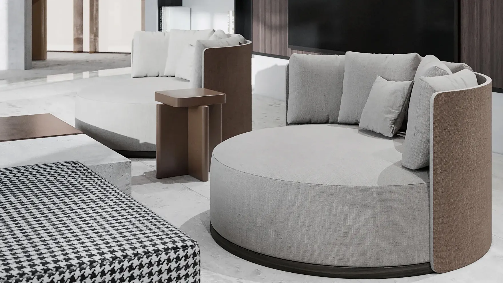 Neutral - Toned Simple Luxury Living room 4