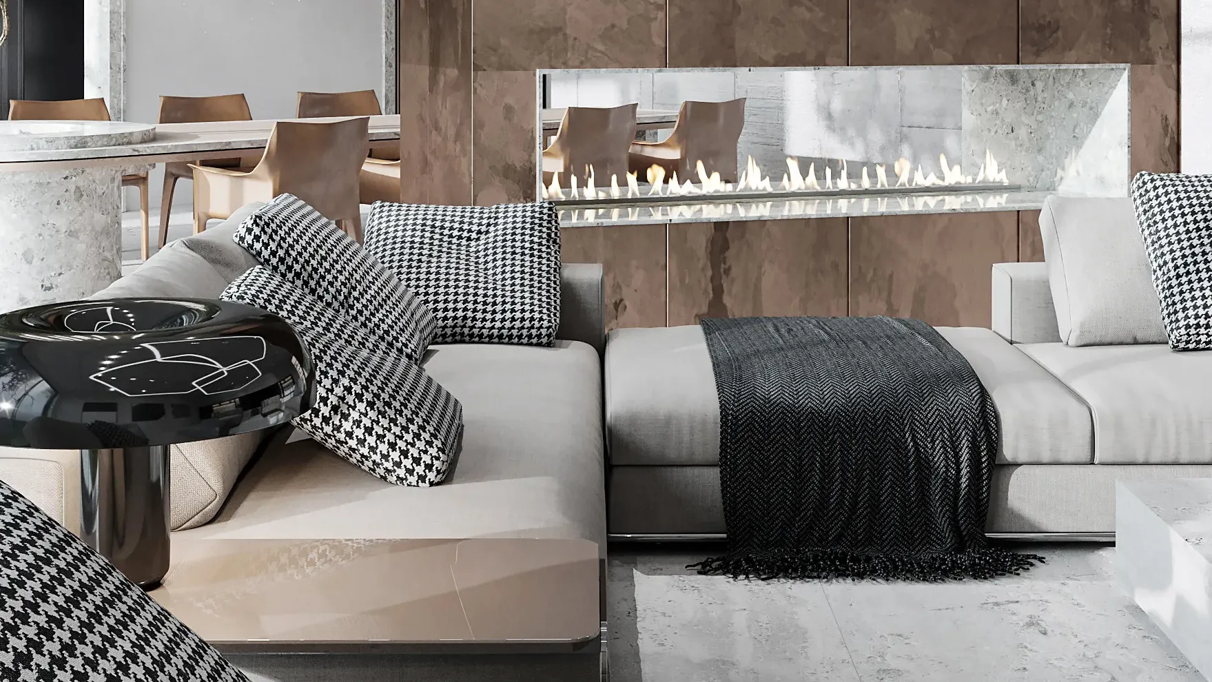 Neutral - Toned Simple Luxury Living room 5