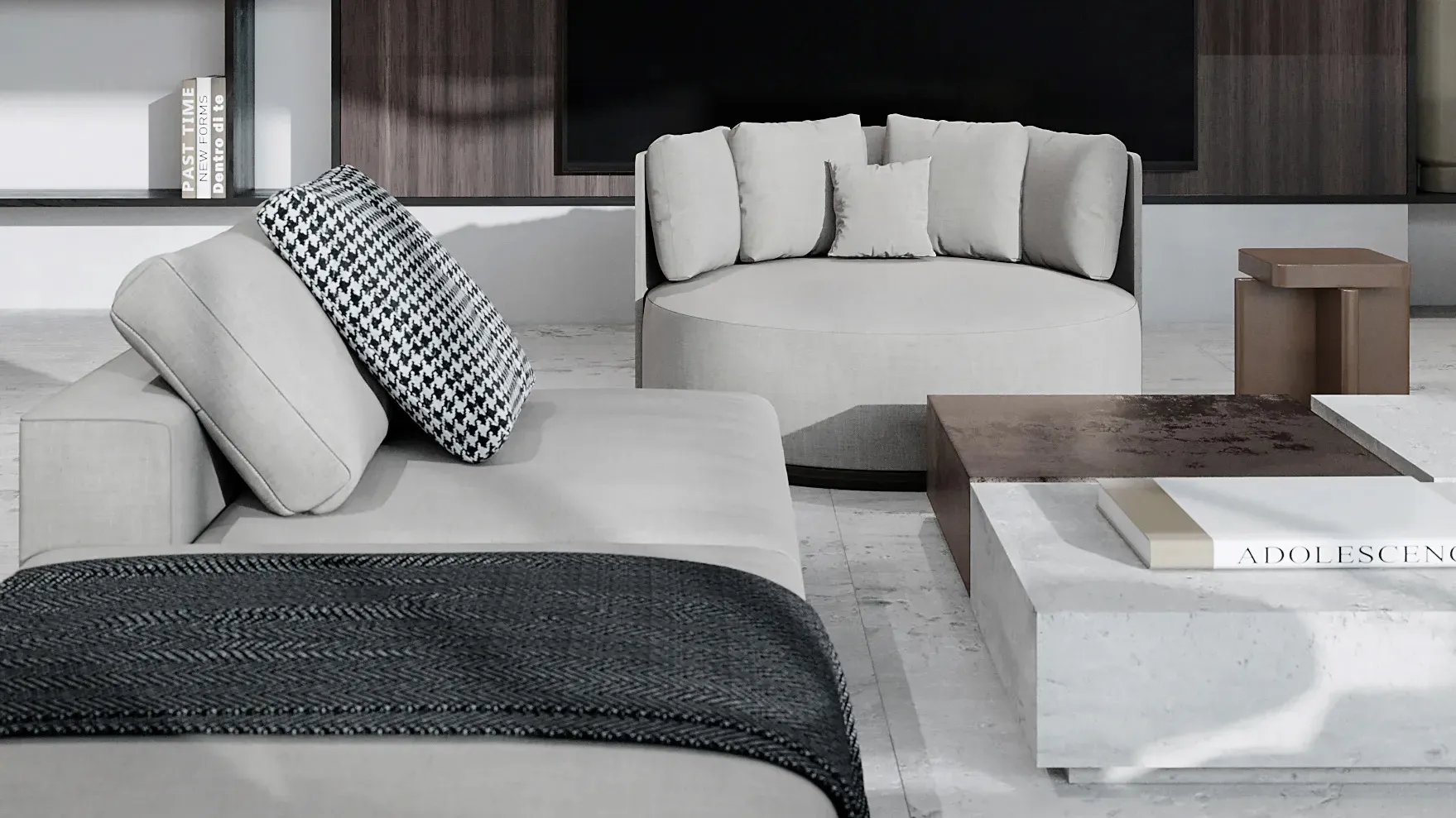 Neutral - Toned Simple Luxury Living room 6