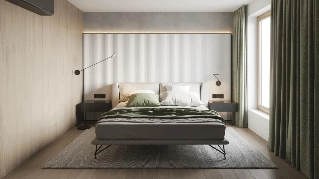 Diverse Living Space with Warm Texture bedroom