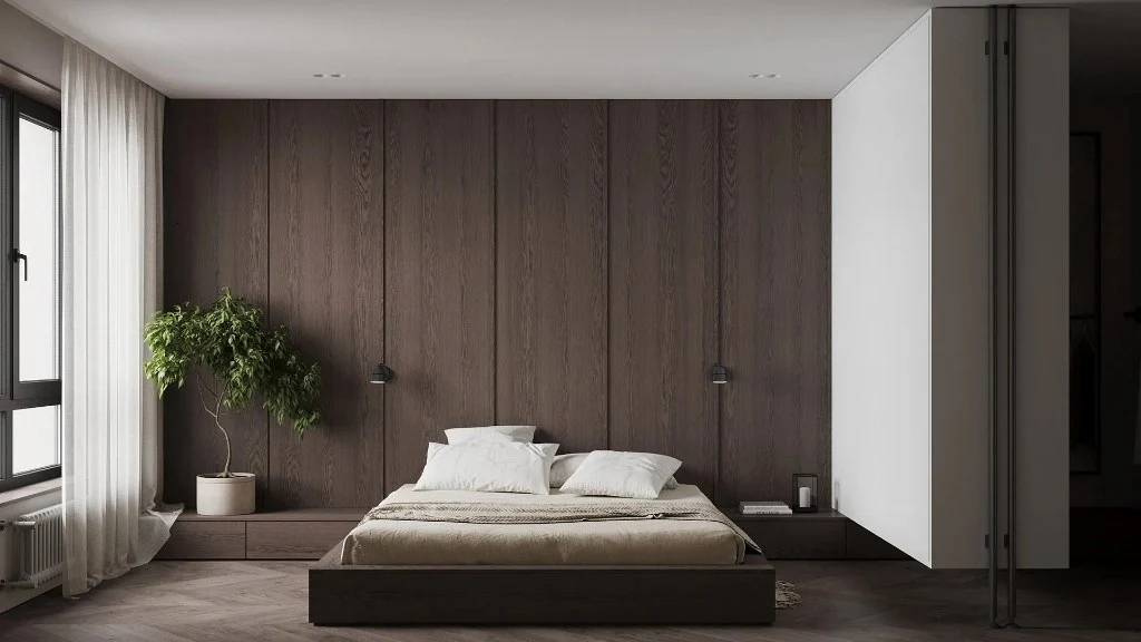 Natural Wood-Toned Space: Warm Background of Life bedroom