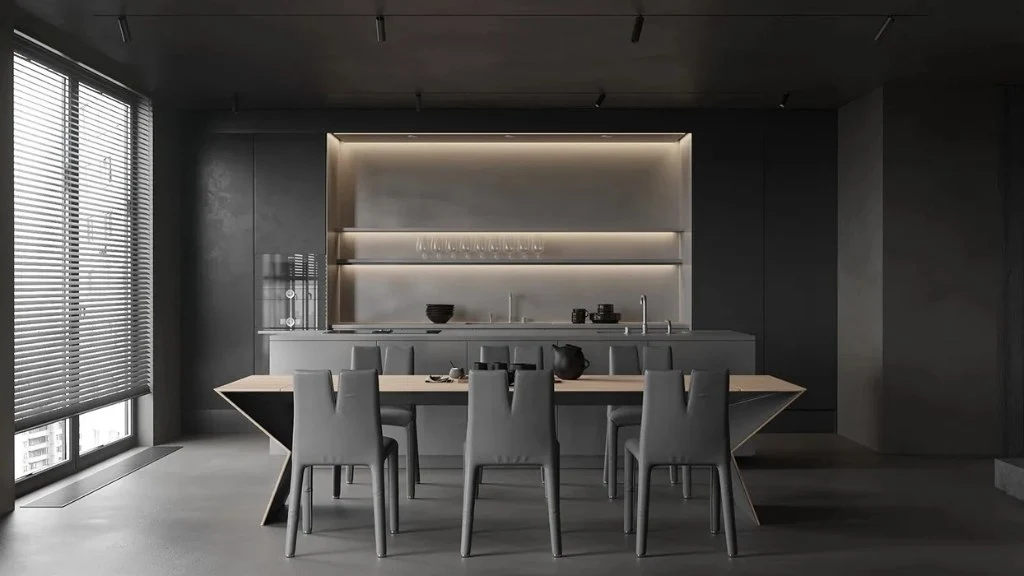 Dark Gray Wabi - Sabi dining-room