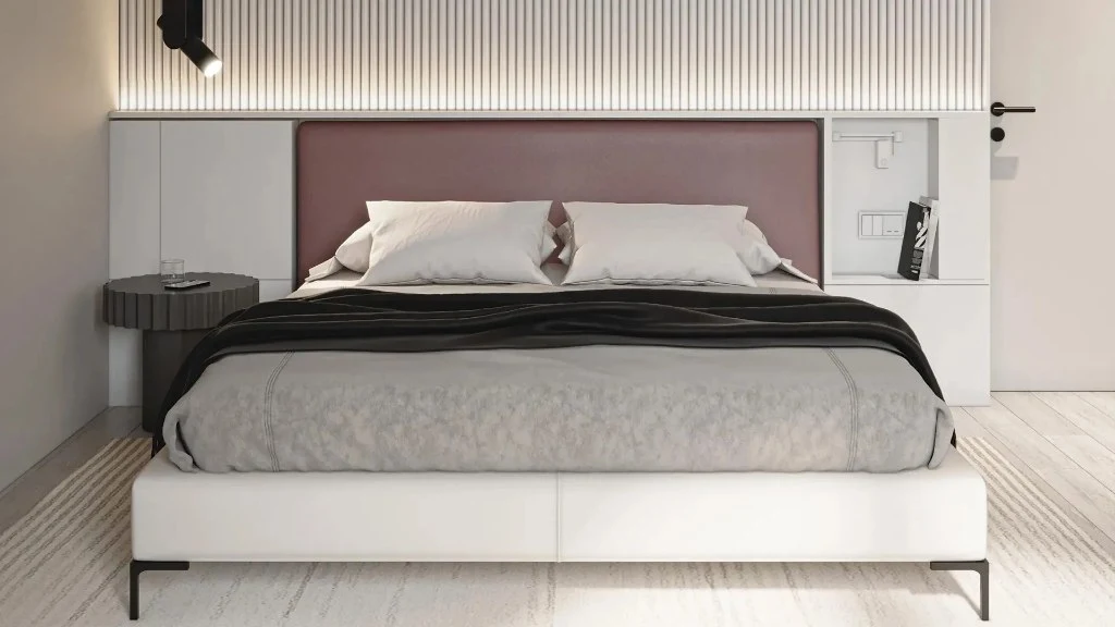 Modern Minimalist, Warm and Textured Home Space bedroom