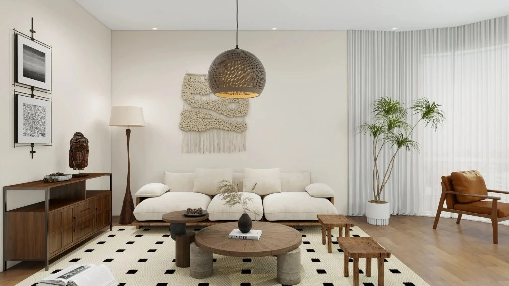 Wabi-Sabi Style Home Interior Design Style living-room