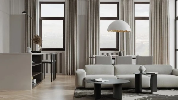 Mushroom Lamp Over the Sofa(DRMSXD0107RT)-Living room