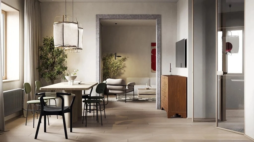 Logs and Gray dining-room