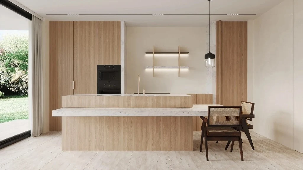 Logs and White dining-room