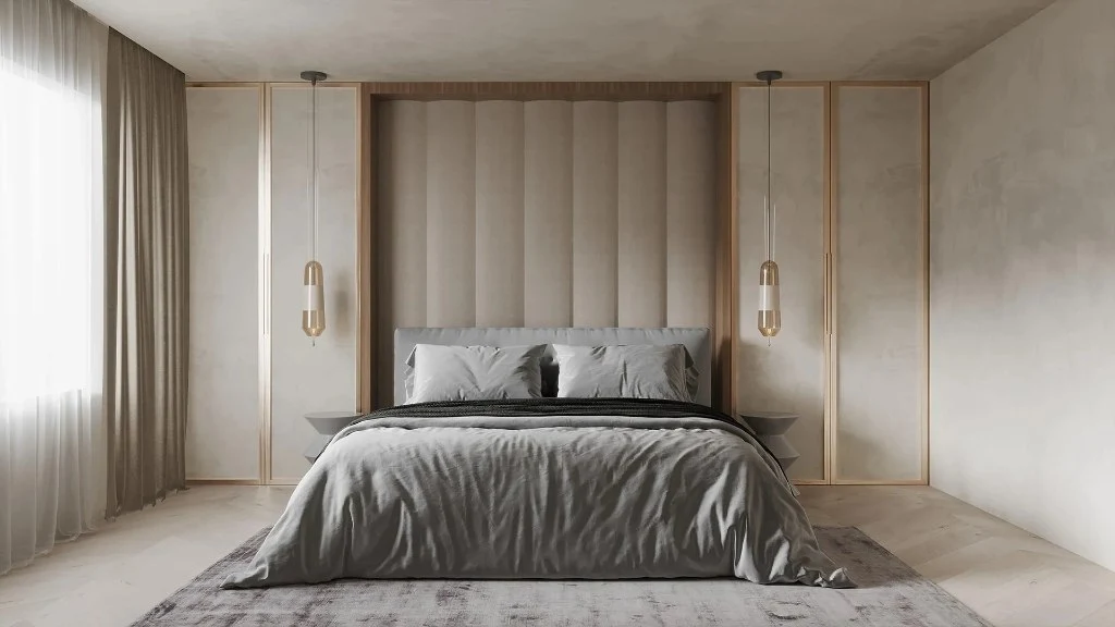 Logs and White bedroom