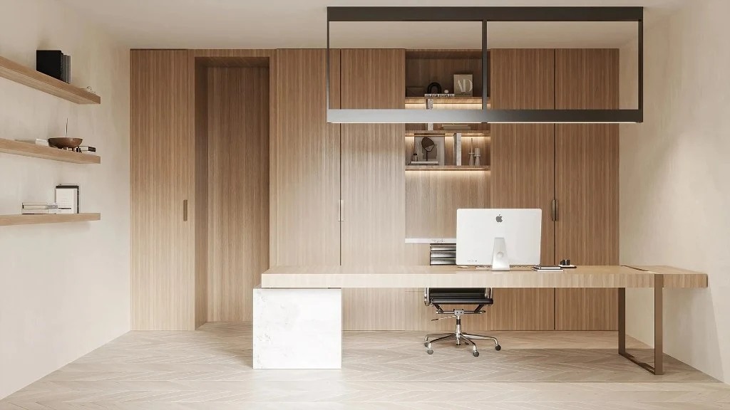 Logs and White study-room