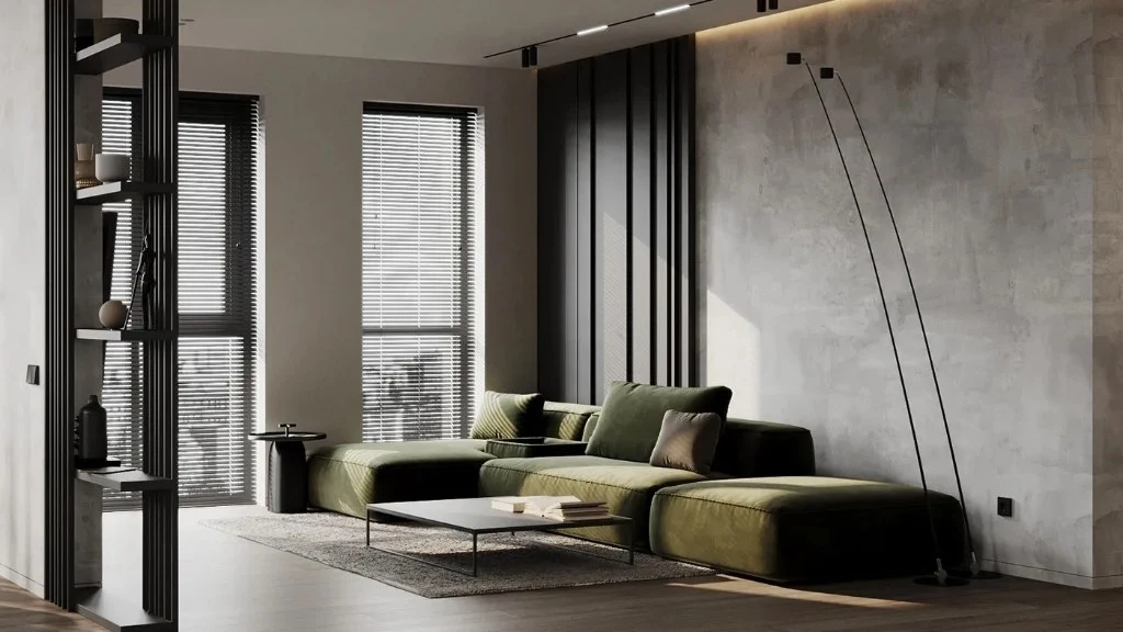 Logs and Green living-room