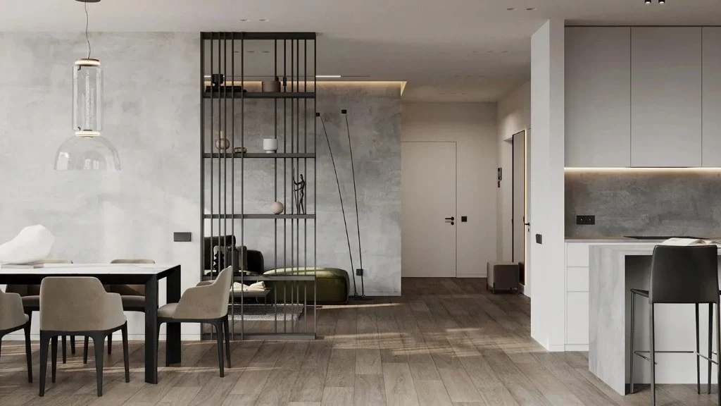 Logs and Green dining-room