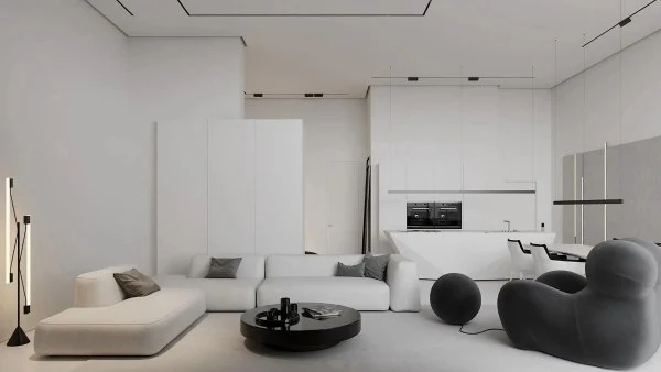 Minimalist White(DRSSJY0059RT)-Living room
