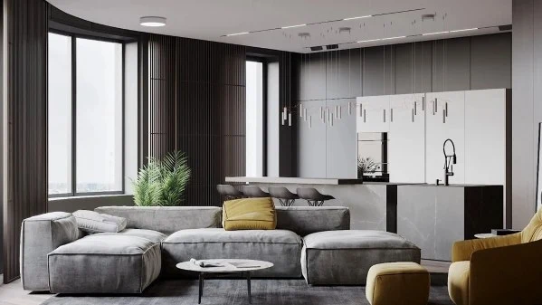 Textured Minimalist Dwelling(BRSSJY0001RT)-Living room
