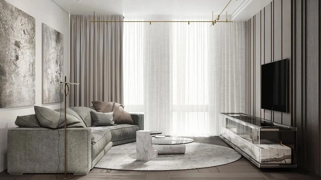 Premium Gray Apartment living-room