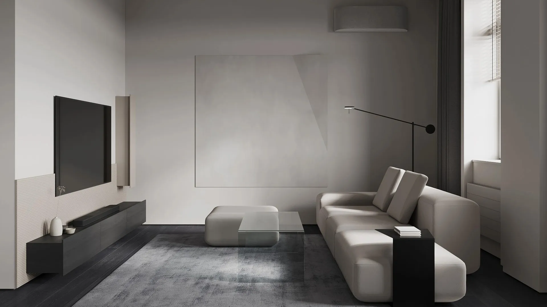 Minimalist Residence Living room 1