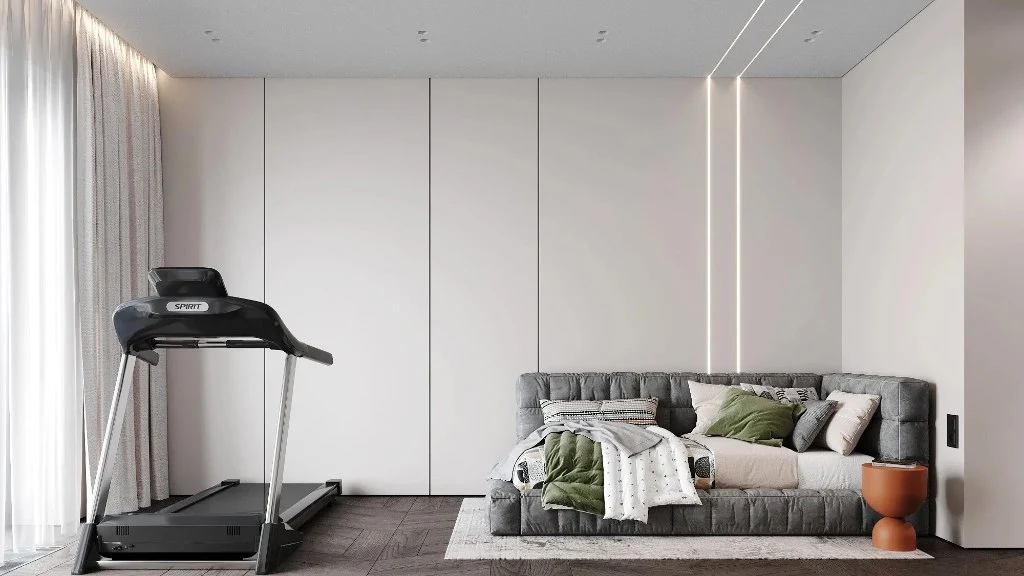 Home Space with Both Texture and Practicality bedroom