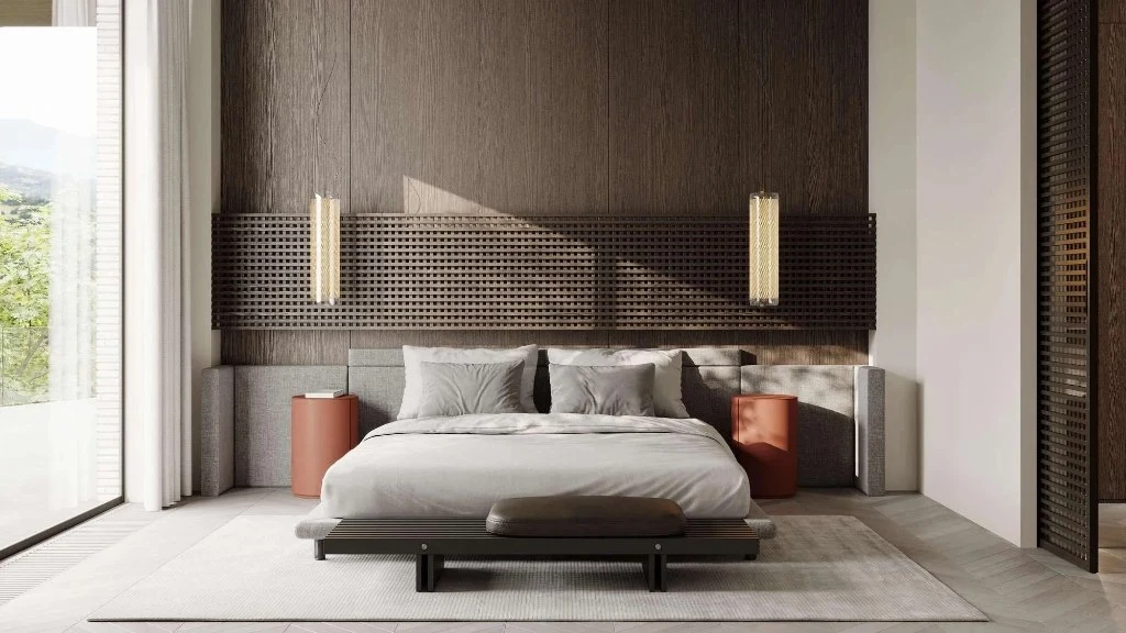 Natural Texture, Modern Minimalist Home Space bedroom