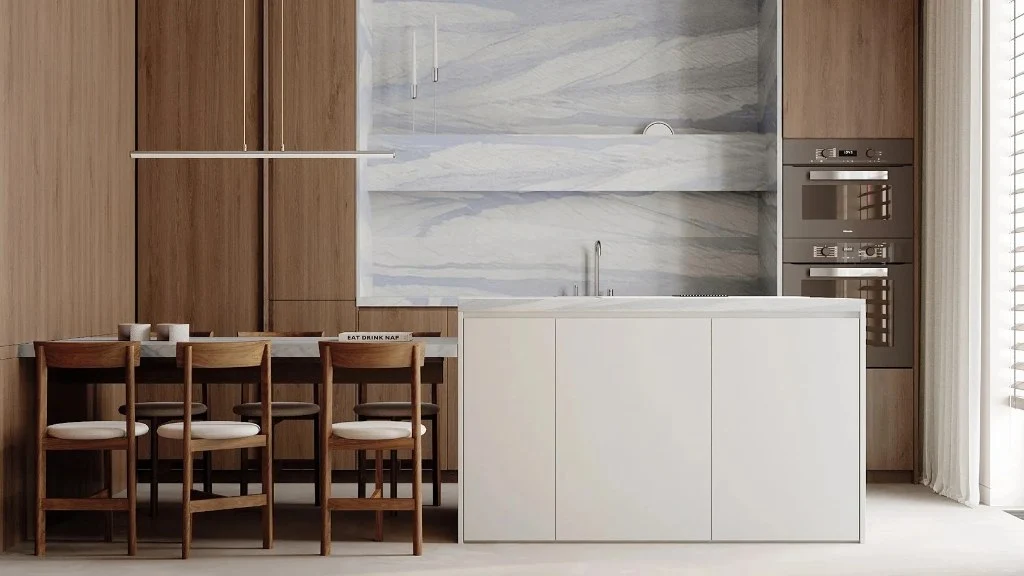 Elegant Charm of Wood, A Refined Modern Home dining-room