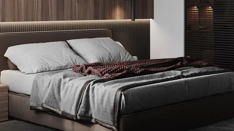 Dark Brown and Light Wood bedroom