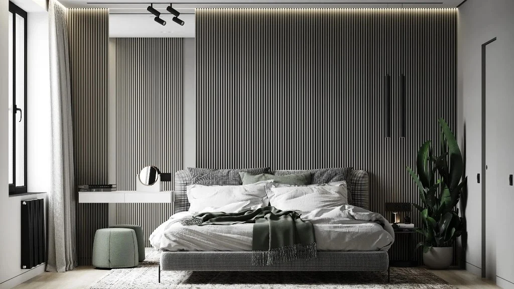 Simple Grey Tones, A Quiet and Elegant Home bedroom