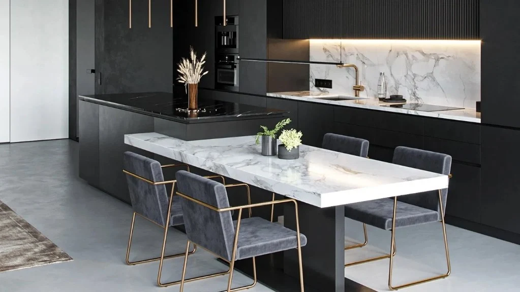Modern Black and White dining-room